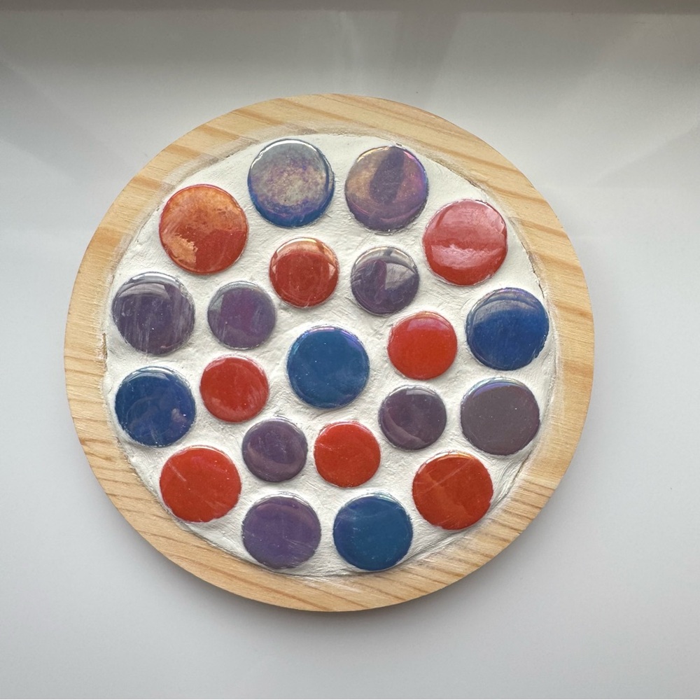 DIY Craft Making Kit- Mosaic Tile Coaster. Cool Orange
